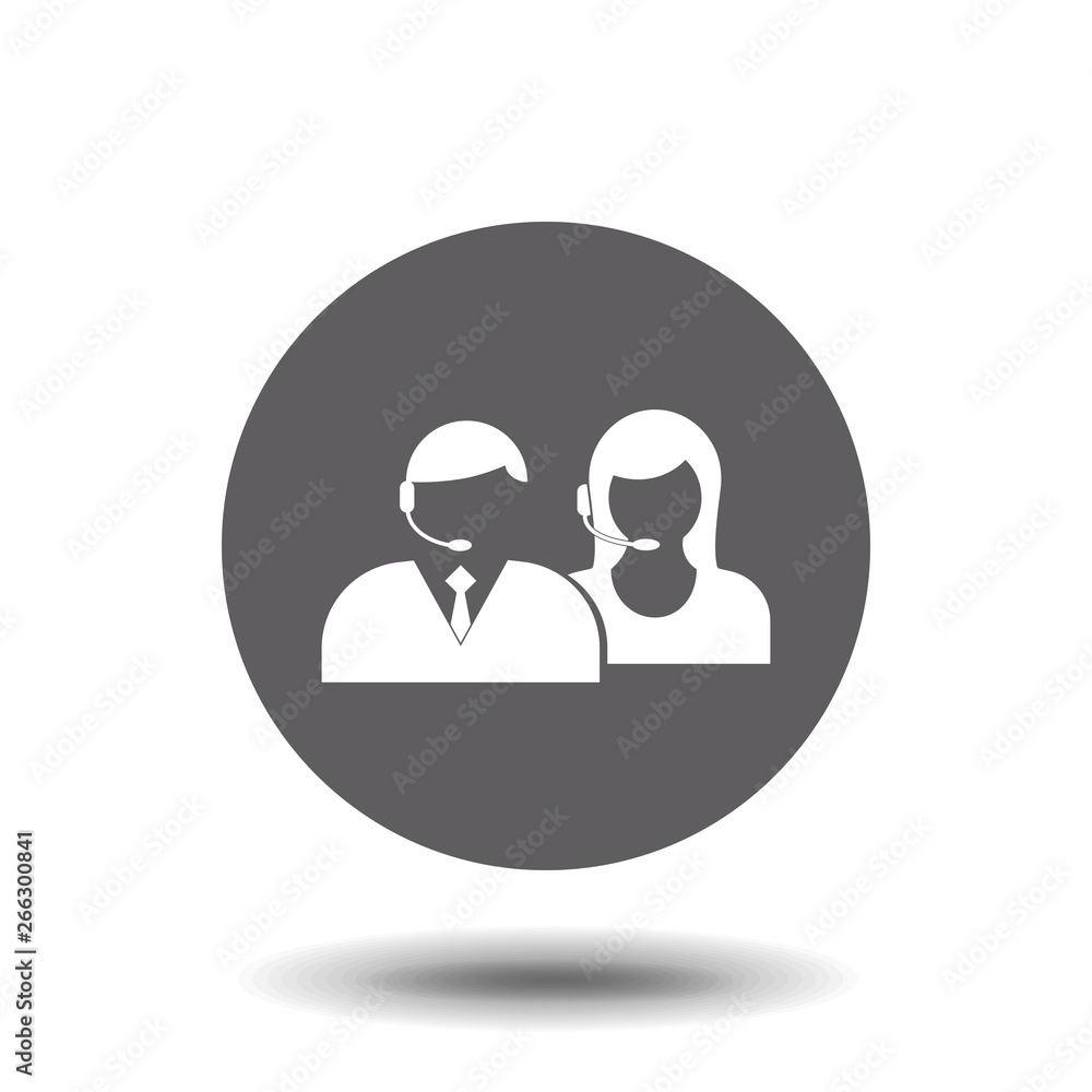 Poster call center worker vector icon. assistant,callback symbol flat vector sign isolated on white backgro