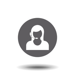 Call center worker vector icon. Assistant,callback symbol flat vector sign isolated on white background. Simple vector illustration for graphic and web design.