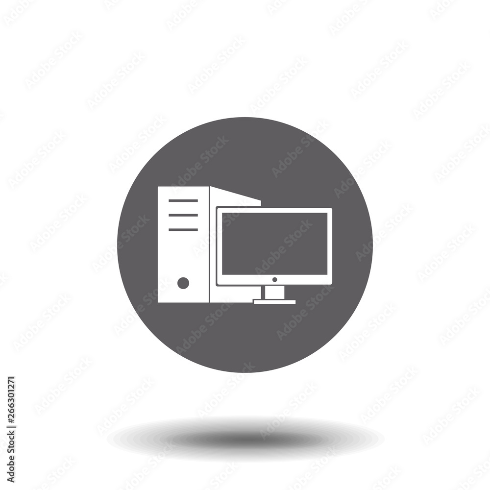 Poster the computer icon. pc symbol. vector symbol stock illustration web.