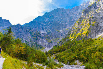 Mountains valley near Koenigssee, Konigsee, Berchtesgaden National Park, Bavaria, Germany