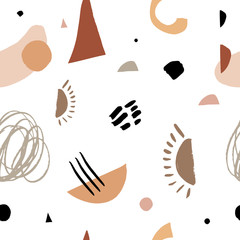 Modern seamless pattern with abstract shapes. Vector Clip Art