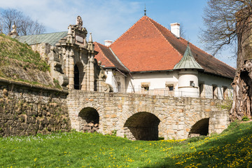 Fototapeta na wymiar Renaissance and Baroque Castle on the hill in Nowy Wiśnicz,lesser poland,Poland.