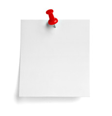 note paper push pin message red white black