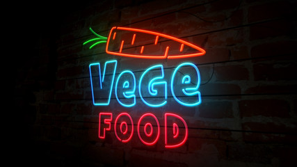 Obraz premium Vege food neon