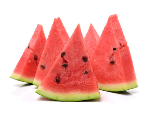 Slice of watermelon on white background 