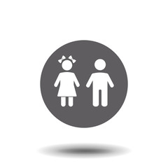 Vector girl and boy Icon. Simple flat symbol. Illustration pictogram