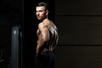 Bodybuilder Flexing Rear Lat Spread Pose