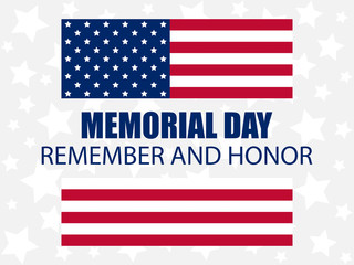 Fototapeta premium Memorial Day. Remember and Honor. Flag of the United States. Vector illustration