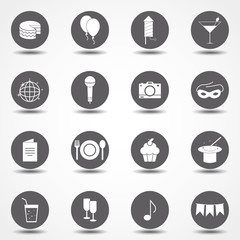Fototapeta premium Party Icons and Celebration Icons with White Background