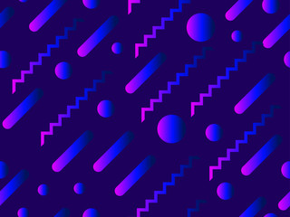 Colorful liquid shape seamless pattern. Fluid concept design. Abstract geometric gradient background. Vector illustration