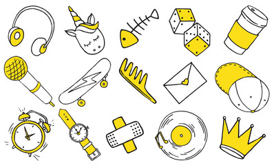 Patch set on white background