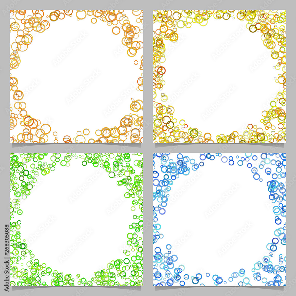 Poster colored abstract round border background design set with circles