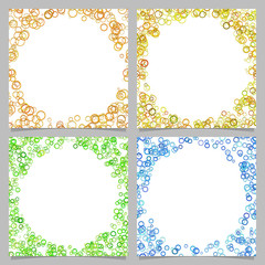 Colored abstract round border background design set with circles