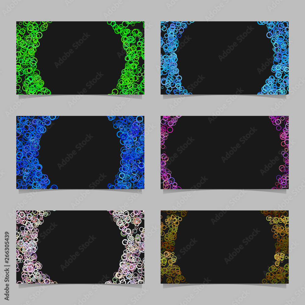 Poster random circle background business card template design set - vector graphics