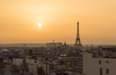Fototapeta premium Sunset over Paris