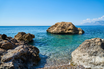 Beautiful sea and rock background