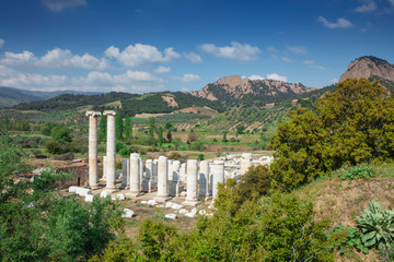 ruins of the temple of Artemis in the ancient 2nd Century Lydian capital of Sardis
