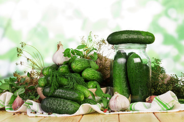 Process of preservation of fresh cucumbers in jars