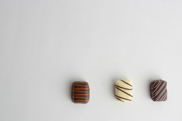 Delicious assorted bonbons cocoa chocolates from Belgium