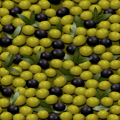 seamless pattern with green olives