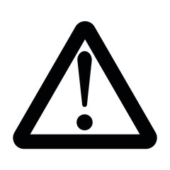 Schwarz weißes warn Schild mit Ausrufezeichen