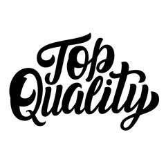 Naklejka premium Top quality brush hand lettering, black calligraphy isolated on white background. Vector type illustration.