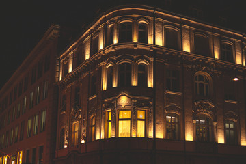 building at night