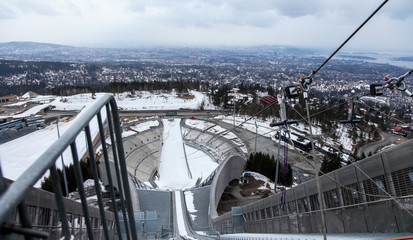 Holmenkollen Ski Museum and skiing jumping sports arena , Oslo Norway