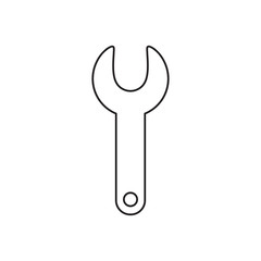 Vector icon of spanner. Black outline.