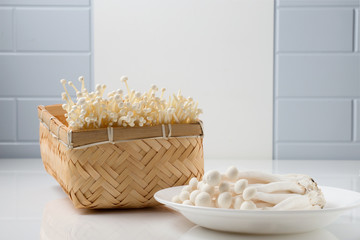 Golden mushroom and white jade mushroom