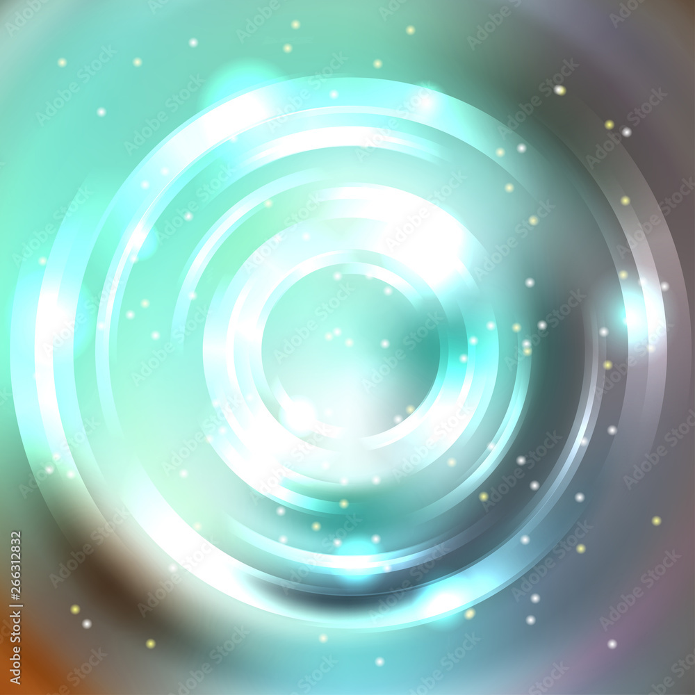 Poster abstract background with luminous swirling backdrop. vector infinite round tunnel of shining flares.