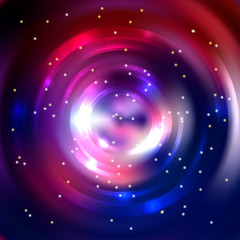 Abstract background with luminous swirling backdrop. Shiny swirl background. Intersection curves. Blue, purple colors.