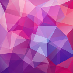 Polygonal vector background. Can be used in cover design, book design, website background. Vector illustration. Pink, purple colors.