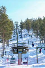 ski lift in the mountains