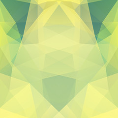 Geometric pattern, polygon triangles vector background in yellow, green tones. Illustration pattern