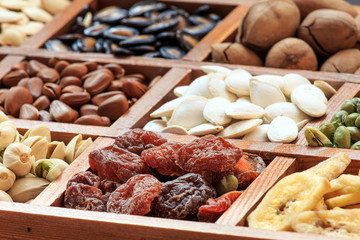 A variety of delicious dried fruits