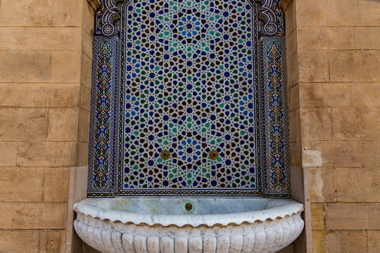 Fountain at the Mausoleum of Mohammed V in Rabat - Morocco