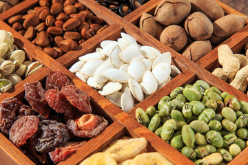 A variety of delicious dried fruits
