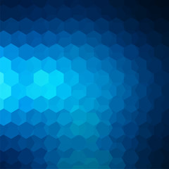 Fototapeta na wymiar Abstract background consisting of blue hexagons. Geometric design for business presentations or web template banner flyer. Vector illustration