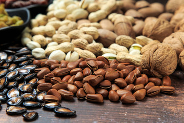 A variety of delicious dried fruits