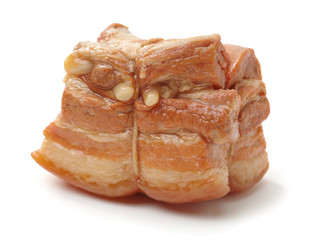 braised pork belly, dongpo pork,chinese cuisine on white background