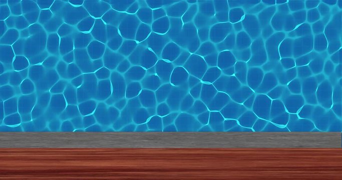 Top view of outdoor swimming pool. Swimming pool abstract concept for summer vacations, relaxation and fun in the sunshine, with space for your text.