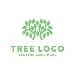Green Tree Logo Vector Symbol Icon Design Inspiration