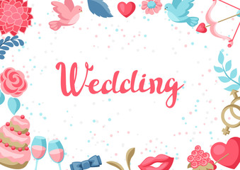 Fototapeta na wymiar Wedding invitation or greeting card.