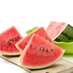 slice watermelon on white background.