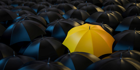 Obraz premium 3D ilustracja żółty parasol czołowy