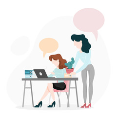 Two person talking on the office