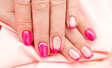  Woman's nails with beautiful manicure fashion design