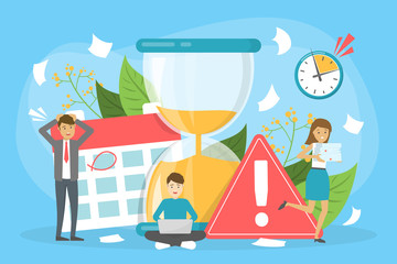Deadline concept. Idea of many work and few time
