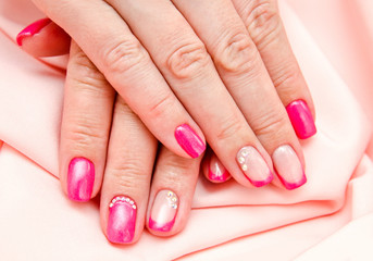  Woman's nails with beautiful manicure fashion design